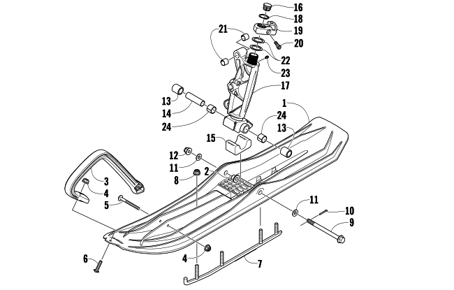Parts Diagram for Arctic Cat 2010 BEARCAT 570 LONG TRACK SNOWMOBILE SKI AND SPINDLE ASSEMBLY