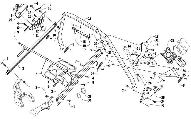 Parts Diagram for Arctic Cat 2009 Z1 BEARCAT XT SNOWMOBILE STEERING SUPPORT ASSEMBLY