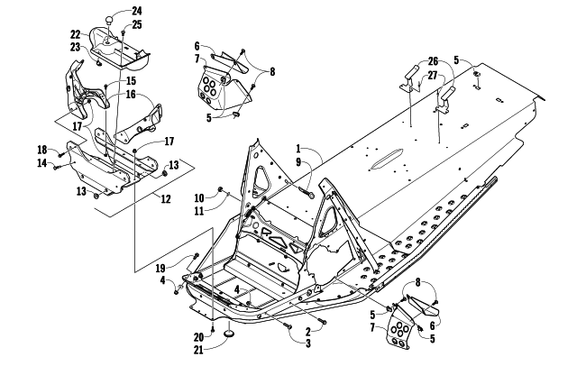 Parts Diagram for Arctic Cat 2009 F570 SNOWMOBILE CHASSIS ASSEMBLY