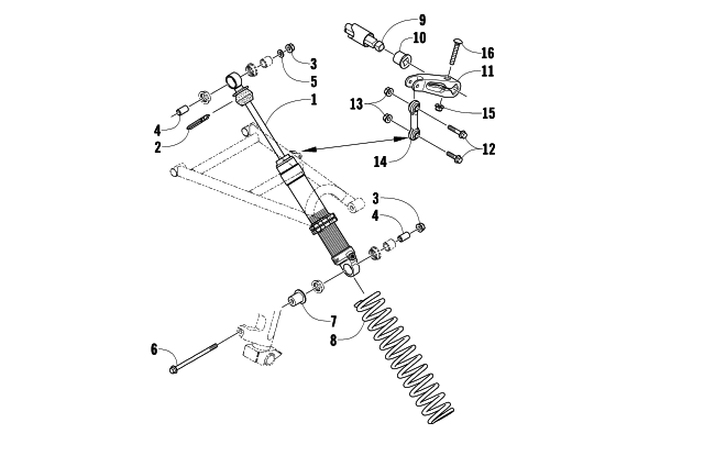 Parts Diagram for Arctic Cat 2010 CFR1000 SNOWMOBILE SHOCK ABSORBER AND SWAY BAR ASSEMBLY