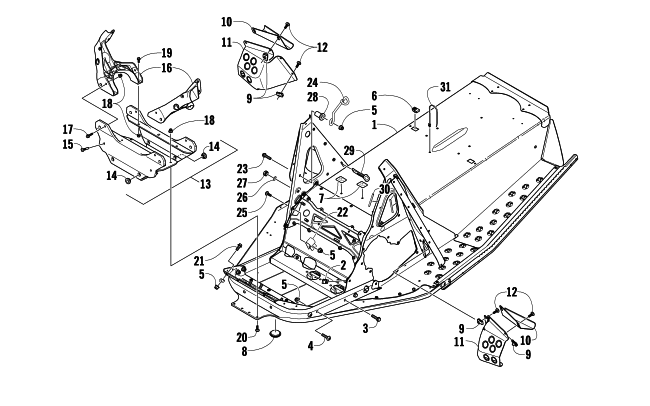 Parts Diagram for Arctic Cat 2009 F8 EFI SNO PRO SNOWMOBILE CHASSIS ASSEMBLY