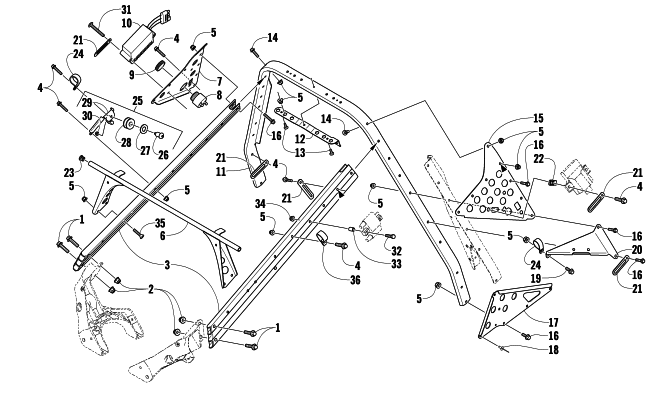 Parts Diagram for Arctic Cat 2009 BEARCAT 570 LONG TRACK SNOWMOBILE STEERING SUPPORT ASSEMBLY