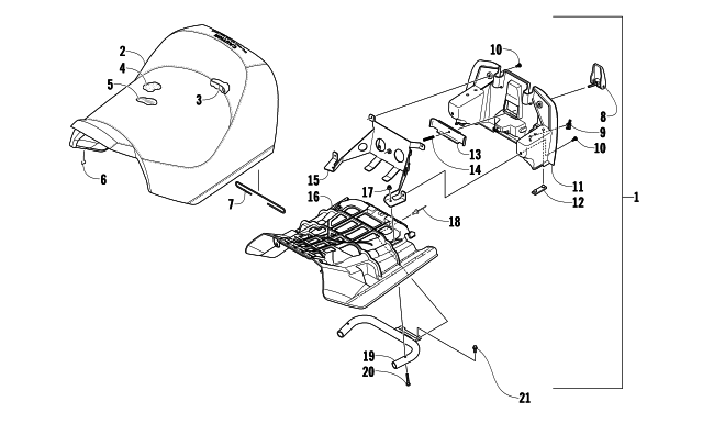 Parts Diagram for Arctic Cat 2012 TZ1 SNOWMOBILE FRONT SEAT ASSEMBLY