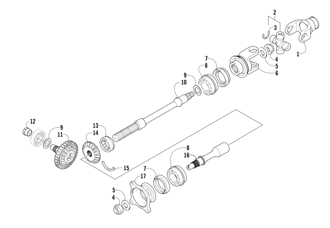 Parts Diagram for Arctic Cat 2010 550 H1 EFI 4X4 AUTOMATIC ATV SECONDARY DRIVE ASSEMBLY