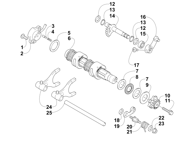 Parts Diagram for Arctic Cat 2011 PROWLER 700 HDX ATV GEAR SHIFTING ASSEMBLY