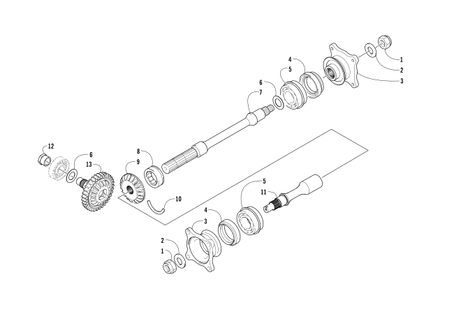 Parts Diagram for Arctic Cat 2015 XR 700 ATV SECONDARY DRIVE ASSEMBLY