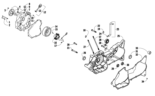 Parts Diagram for Arctic Cat 2009 150 UTILITY 2X4 AUTOMATIC ATV RIGHT CRANKCASE AND COVER ASSEMBLY