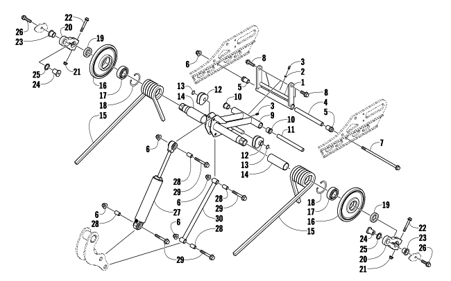 Parts Diagram for Arctic Cat 2009 F8 EFI SNOWMOBILE REAR SUSPENSION REAR ARM ASSEMBLY