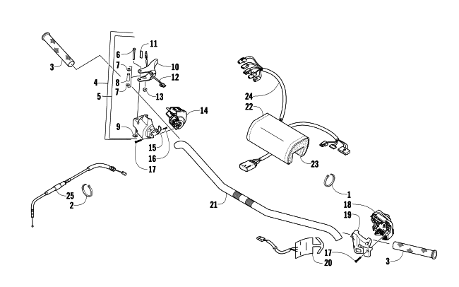 Parts Diagram for Arctic Cat 2009 Z1 TURBO SNOWMOBILE HANDLEBAR AND CONTROLS