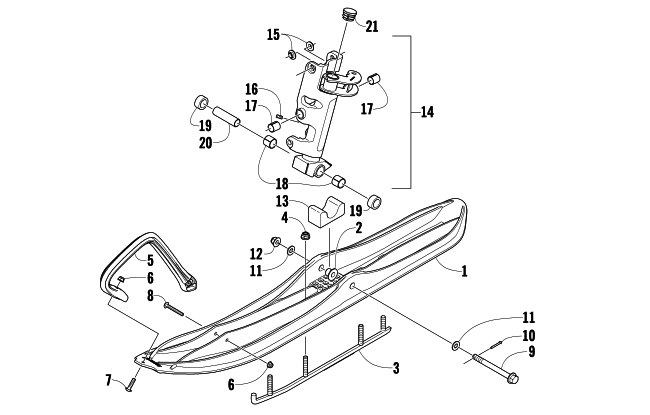 Parts Diagram for Arctic Cat 2010 M8 153 HCR SNOWMOBILE SKI AND SPINDLE ASSEMBLY