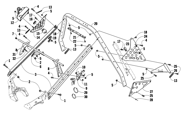 Parts Diagram for Arctic Cat 2009 Z1 TURBO LXR LE SNOWMOBILE STEERING SUPPORT ASSEMBLY