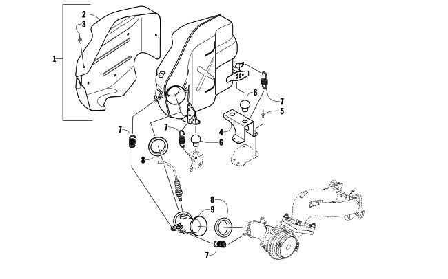 Parts Diagram for Arctic Cat 2009 TZ1 TURBO LXR SNOWMOBILE EXHAUST ASSEMBLY