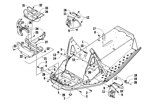Parts Diagram for Arctic Cat 2009 Z1 TURBO LXR SNOWMOBILE CHASSIS ASSEMBLY