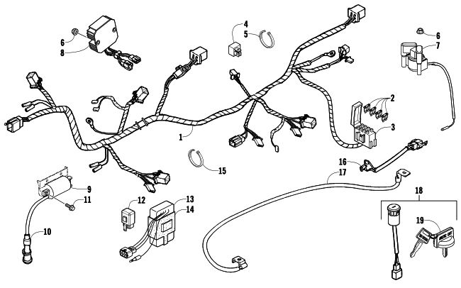 Parts Diagram for Arctic Cat 2014 300 DVX ATV ELECTRICAL AND WIRING HARNESS ASSEMBLY