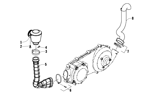 Parts Diagram for Arctic Cat 2013 300 DVX ATV COOLING DUCT ASSEMBLY