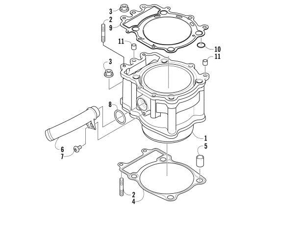 Parts Diagram for Arctic Cat 2011 700s TRV CRUISER ATV CYLINDER ASSEMBLY