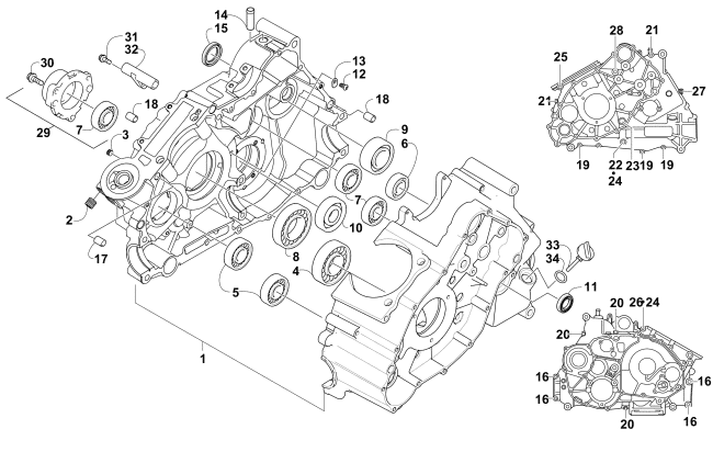 Parts Diagram for Arctic Cat 2010 700 H1 EFI 4X4 AUTOMATIC ATV CRANKCASE ASSEMBLY (ENGINE SERIAL NO. Up to 0700A60445999)