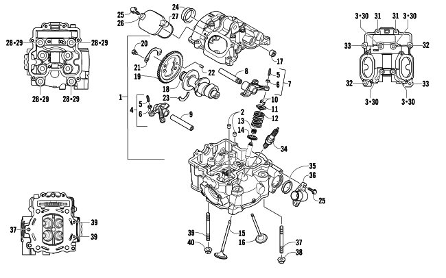 Parts Diagram for Arctic Cat 2010 THUNDERCAT EFI 4X4 ATV CYLINDER HEAD AND CAMSHAFT/VALVE ASSEMBLY