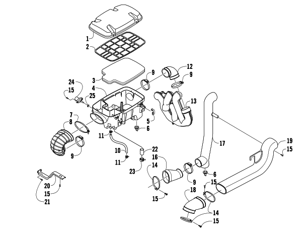 Parts Diagram for Arctic Cat 2009 PROWLER 700 XT 4X4 ATV AIR INTAKE ASSEMBLY
