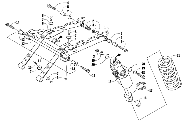 Parts Diagram for Arctic Cat 2011 ARCTIC CAT SNO PRO 600 CROSS COUNTRY SNOWMOBILE REAR SUSPENSION FRONT ARM ASSEMBLY
