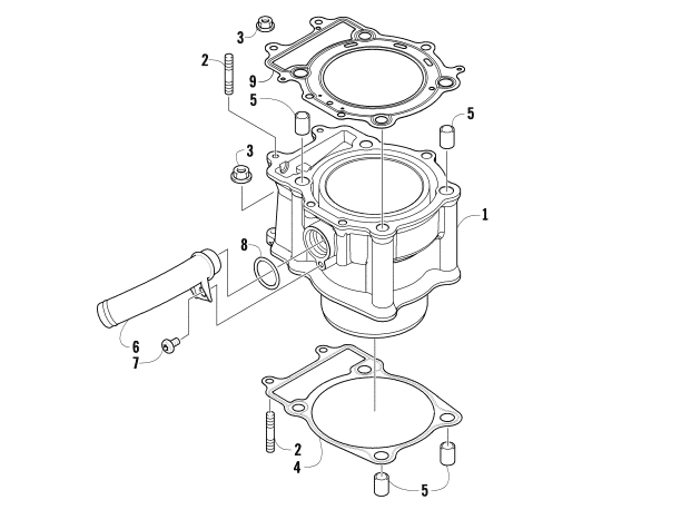Parts Diagram for Arctic Cat 2011 650 H1 ATV CYLINDER ASSEMBLY