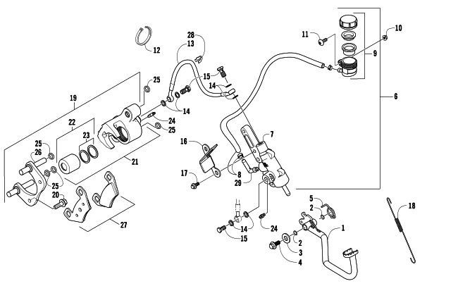 Parts Diagram for Arctic Cat 2009 650 TRV ATV AUXILIARY BRAKE ASSEMBLY