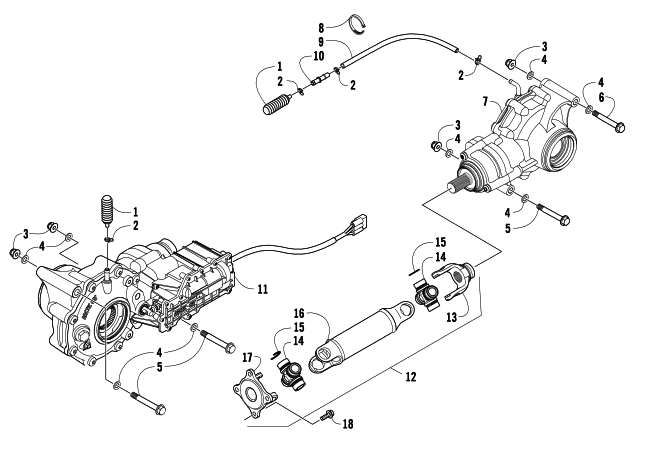 Parts Diagram for Arctic Cat 2010 1000 4X4 AUTOMATIC MUD PRO ATV DRIVE TRAIN ASSEMBLY