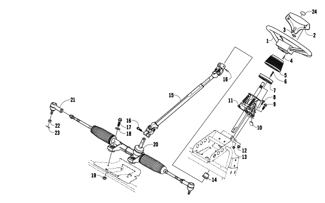 Parts Diagram for Arctic Cat 2009 PROWLER 700 XTX 4X4 ATV STEERING ASSEMBLY
