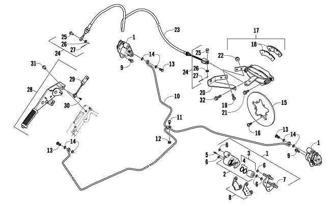 Parts Diagram for Arctic Cat 2010 PROWLER 1000 XTZ 4X4 ATV REAR AND PARKING BRAKE ASSEMBLY