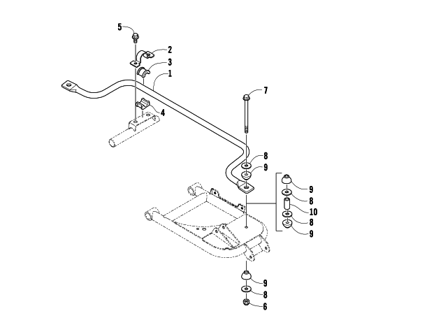 Parts Diagram for Arctic Cat 2009 PROWLER 650 XT AUTOMATIC 4X4 ATV SWAY BAR ASSEMBLY