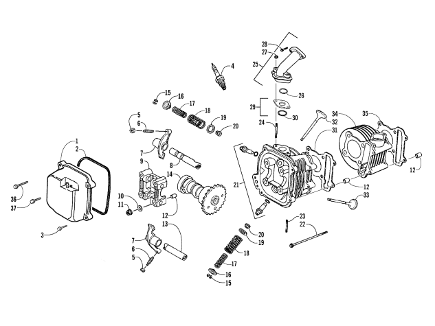 Parts Diagram for Arctic Cat 2009 90 2X4 UTILITY ATV CYLINDER HEAD ASSEMBLY