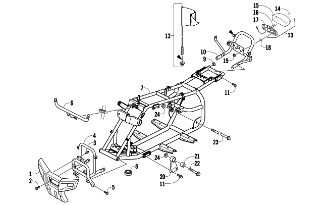 Parts Diagram for Arctic Cat 2009 90 2X4 UTILITY ATV FRAME AND RELATED PARTS ASSEMBLY