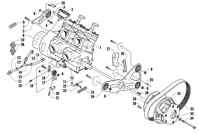 Parts Diagram for Arctic Cat 2010 M6 EFI 153 SNOWMOBILE ENGINE AND RELATED PARTS