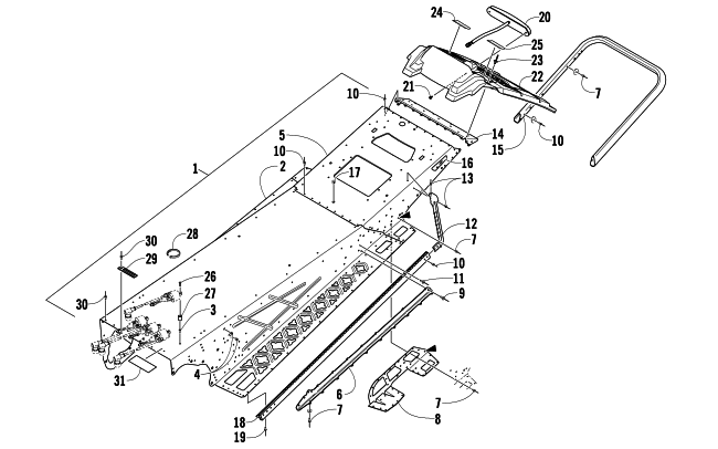 Parts Diagram for Arctic Cat 2010 CFR1000 SNOWMOBILE TUNNEL, REAR BUMPER, AND TAILLIGHT ASSEMBLY