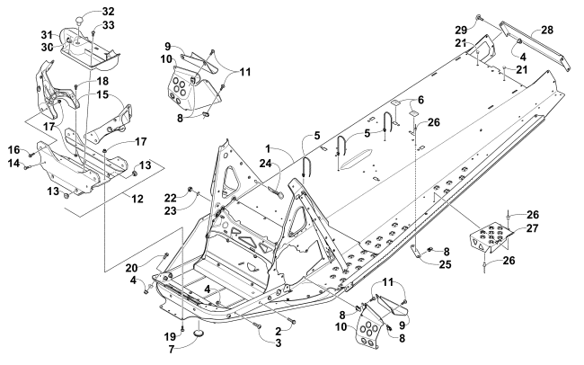 Parts Diagram for Arctic Cat 2010 T570 TOURING SNOWMOBILE CHASSIS ASSEMBLY