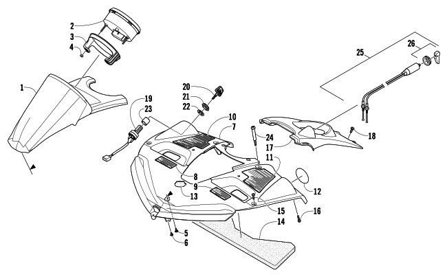 Parts Diagram for Arctic Cat 2011 F570 SNOWMOBILE CONSOLE ASSEMBLY