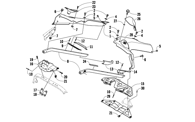Parts Diagram for Arctic Cat 2011 BEARCAT 570 SNOWMOBILE SEAT SUPPORT ASSEMBLY