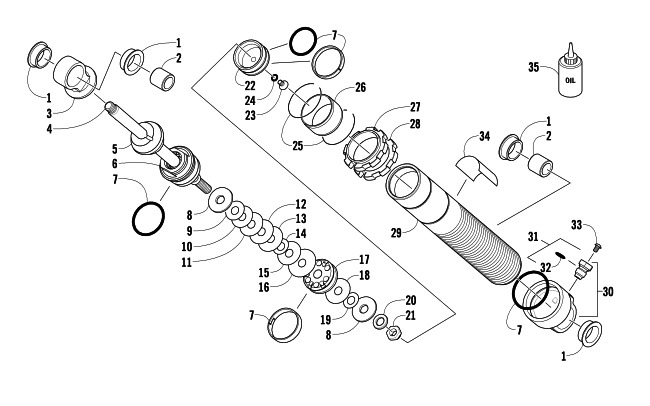 Parts Diagram for Arctic Cat 2012 F 1100 LXR SNOWMOBILE FRONT SUSPENSION SHOCK ABSORBER