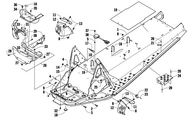 Parts Diagram for Arctic Cat 2010 TZ1 TOURING SNOWMOBILE CHASSIS ASSEMBLY