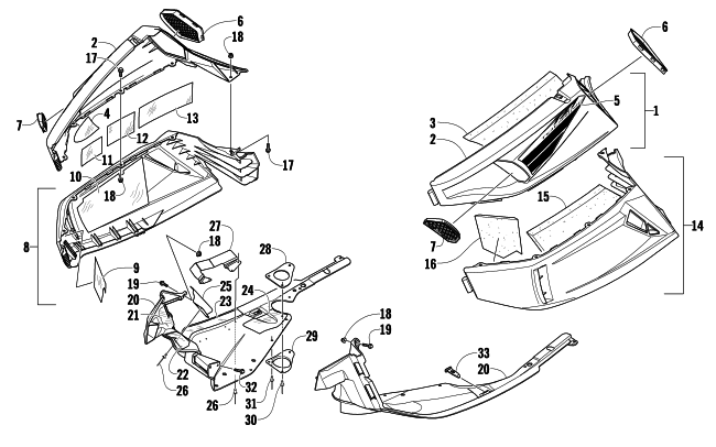 Parts Diagram for Arctic Cat 2010 TZ1 TOURING SNOWMOBILE SKID PLATE AND SIDE PANEL ASSEMBLY
