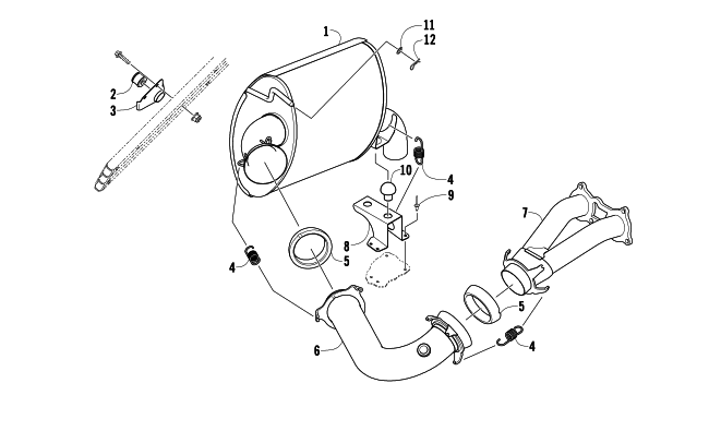 Parts Diagram for Arctic Cat 2011 Z1 LXR SNOWMOBILE EXHAUST ASSEMBLY