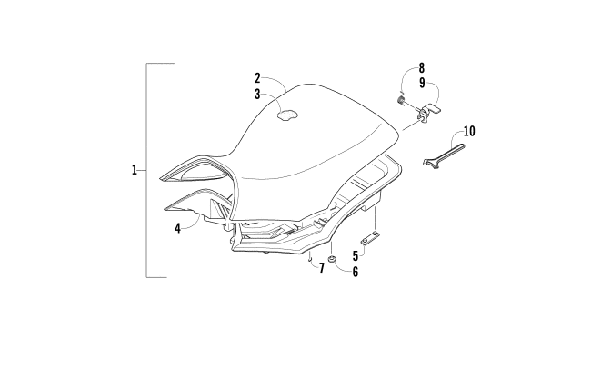 Parts Diagram for Arctic Cat 2012 1000 GT ATV SEAT ASSEMBLY