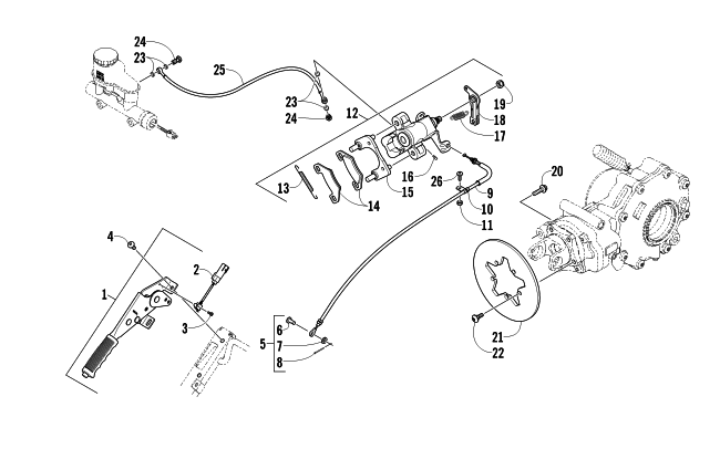 Parts Diagram for Arctic Cat 2011 PROWLER 550 XT ATV REAR AND PARKING BRAKE ASSEMBLY