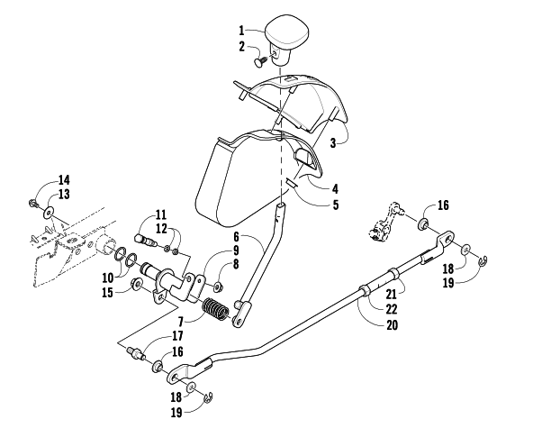 Parts Diagram for Arctic Cat 2010 650 4X4 AUTOMATIC ATV SHIFT LEVER ASSEMBLY