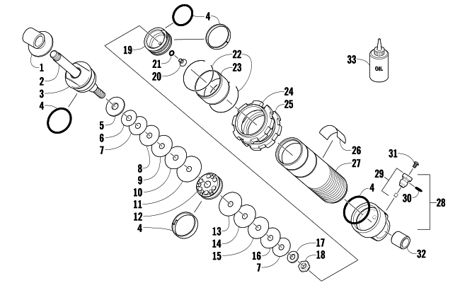 Parts Diagram for Arctic Cat 2013 XF 1100 TURBO LXR SNOWMOBILE REAR SUSPENSION FRONT ARM SHOCK ABSORBER