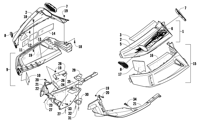 Parts Diagram for Arctic Cat 2010 Z1 1100 EFI LXR SNOWMOBILE SKID PLATE AND SIDE PANEL ASSEMBLY
