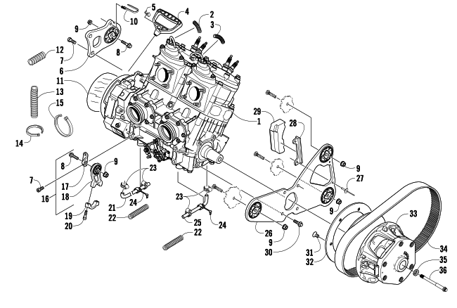 Parts Diagram for Arctic Cat 2010 M8 153 SNO PRO SNOWMOBILE ENGINE AND RELATED PARTS