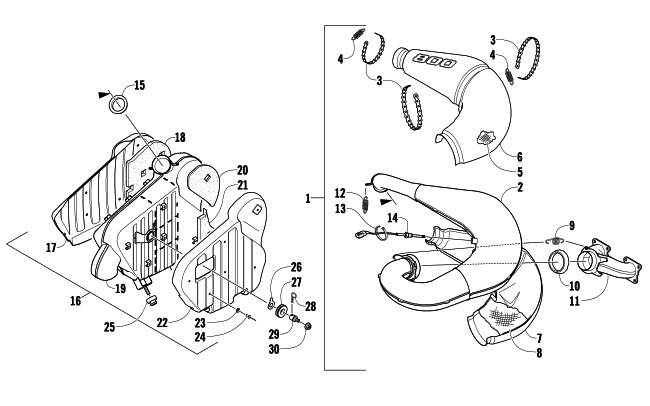 Parts Diagram for Arctic Cat 2011 M8 153 SNO PRO SNOWMOBILE EXHAUST ASSEMBLY