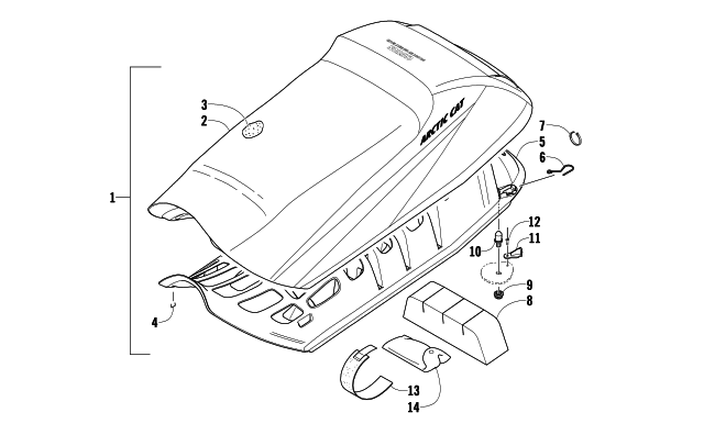 Parts Diagram for Arctic Cat 2010 CFR8 SNOWMOBILE SEAT ASSEMBLY