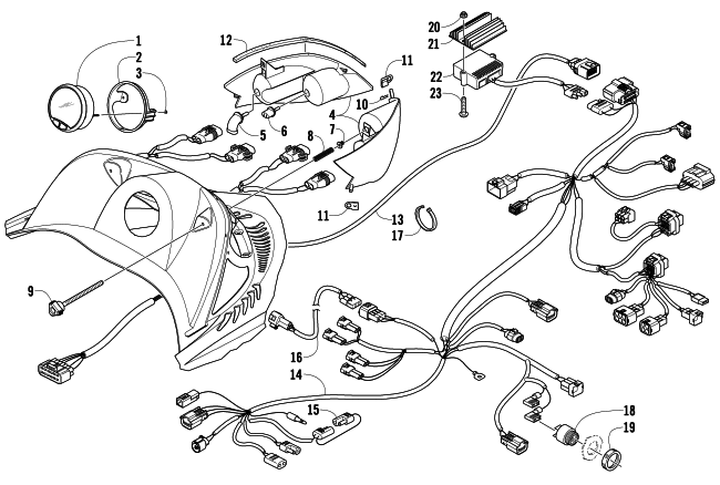 Parts Diagram for Arctic Cat 2011 CF8 SNOWMOBILE HEADLIGHT, INSTRUMENTS, AND WIRING ASSEMBLIES
